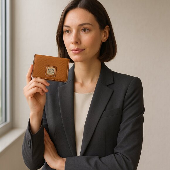 Dooney & Bourke Pebbled Camel Tan Leather Wallet Cardholder - Picture 2 of 5